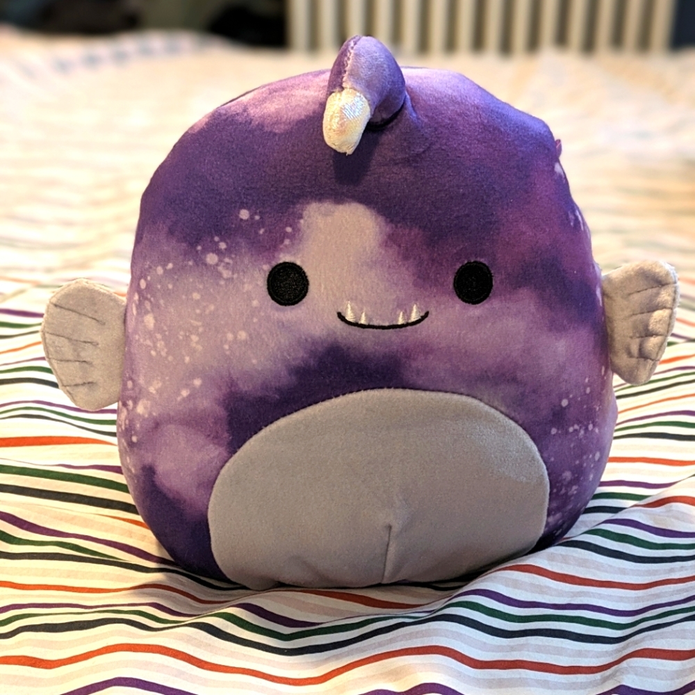 Squishmallow Anglerfish Easton Purple Plush Stuffie